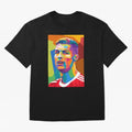 Cristiano Ronaldo Wpap Pop Art Oversized T-Shirt Show Match Day Excitement for FIFA World Cup 2026 Group Stage for Fans of Messi, Neymar and Mbappe and Brazil, Portugal and Argentina, Bringing Football History, Final Match Energy, Crowd Noise and