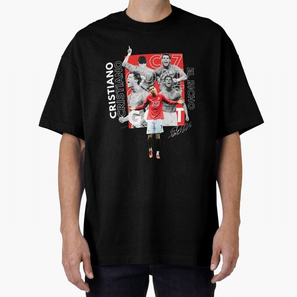 Cristiano Ronaldo CR7 Oversized T-Shirt Show Your Love for Match Day Hype around FIFA World Cup 2026 Group Stage, Haaland, Brazil, Portugal and Argentina, Championship Spirit, Famous Goals, Roaring Crowds and International Football Unity; Perfect