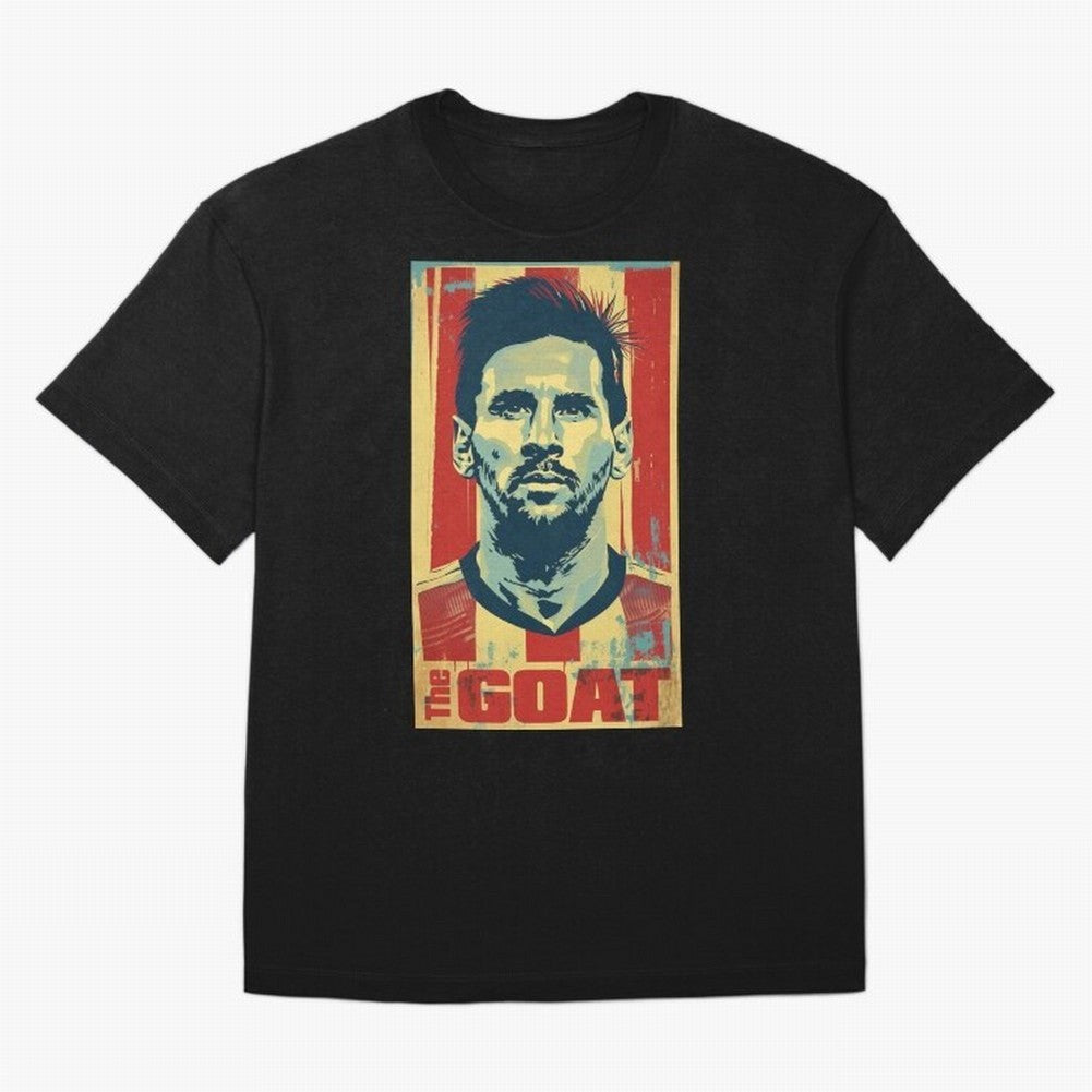 Messi The GOAT Graphic poster design Oversized T-Shirt Support Iconic Players in Global Football Passion for FIFA World Cup 2026 USA Canada Mexico, with CR7, Brazil, Portugal and Argentina, Stadium Chants, National Pride, Trophy Dreams and