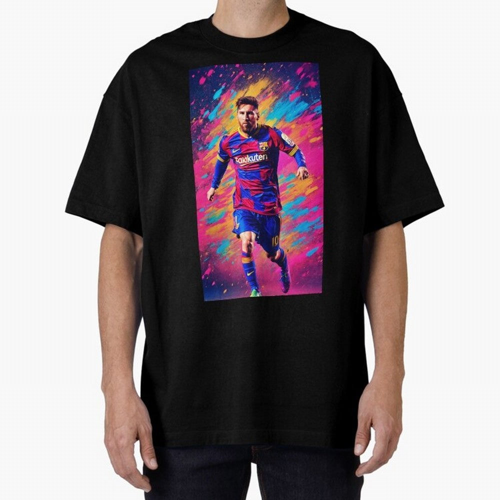 Lionel Messi Oversized T-Shirt Feel FIFA World Cup 2026 USA Canada Mexico for Fans of Neymar, Haaland and Cristiano Ronaldo and England and Germany, Bringing Soccer Culture, Superstar Moments, National Team Dreams and Competitive Fire; Great for