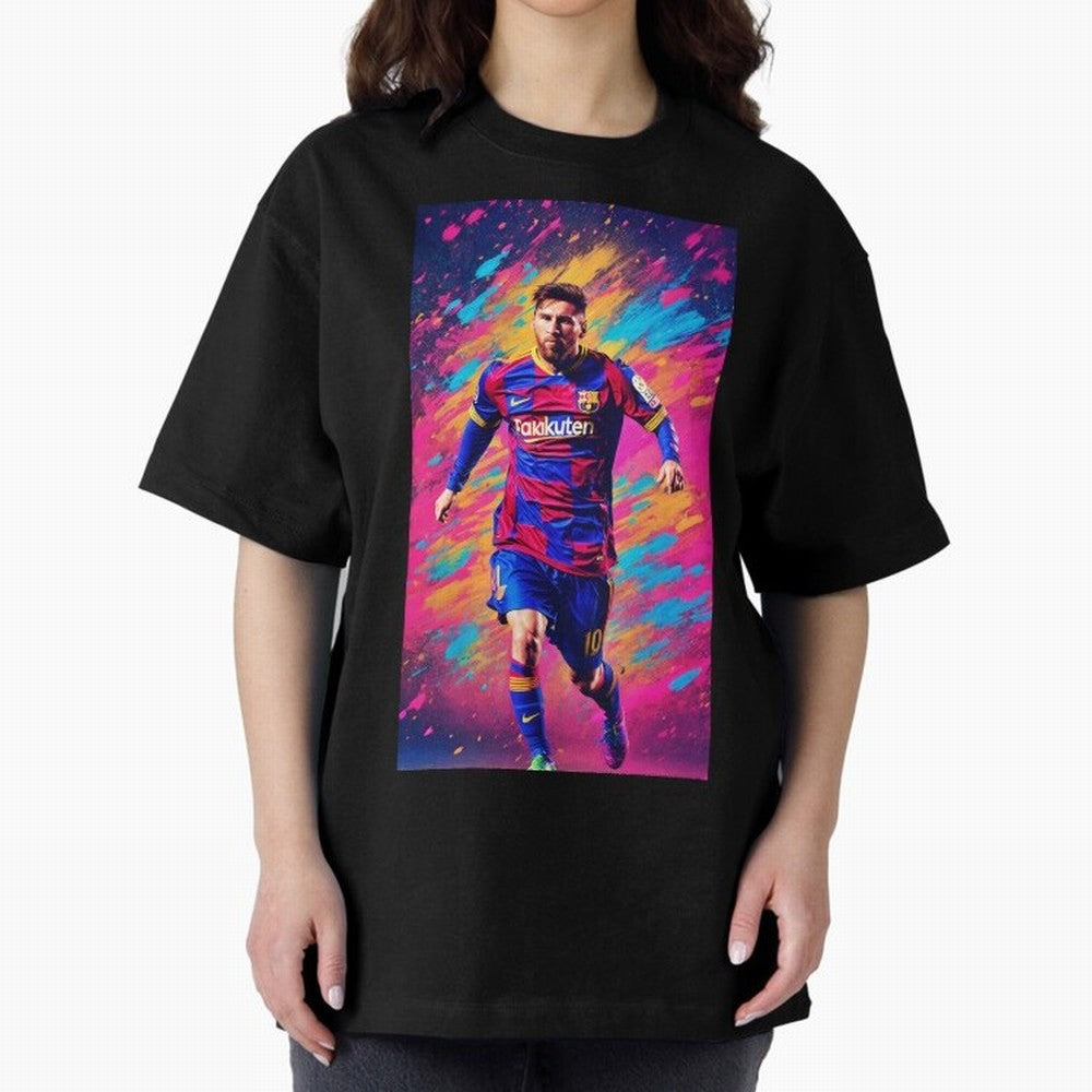Lionel Messi Oversized T-Shirt Feel FIFA World Cup 2026 USA Canada Mexico for Fans of Neymar, Haaland and Cristiano Ronaldo and England and Germany, Bringing Soccer Culture, Superstar Moments, National Team Dreams and Competitive Fire; Great for