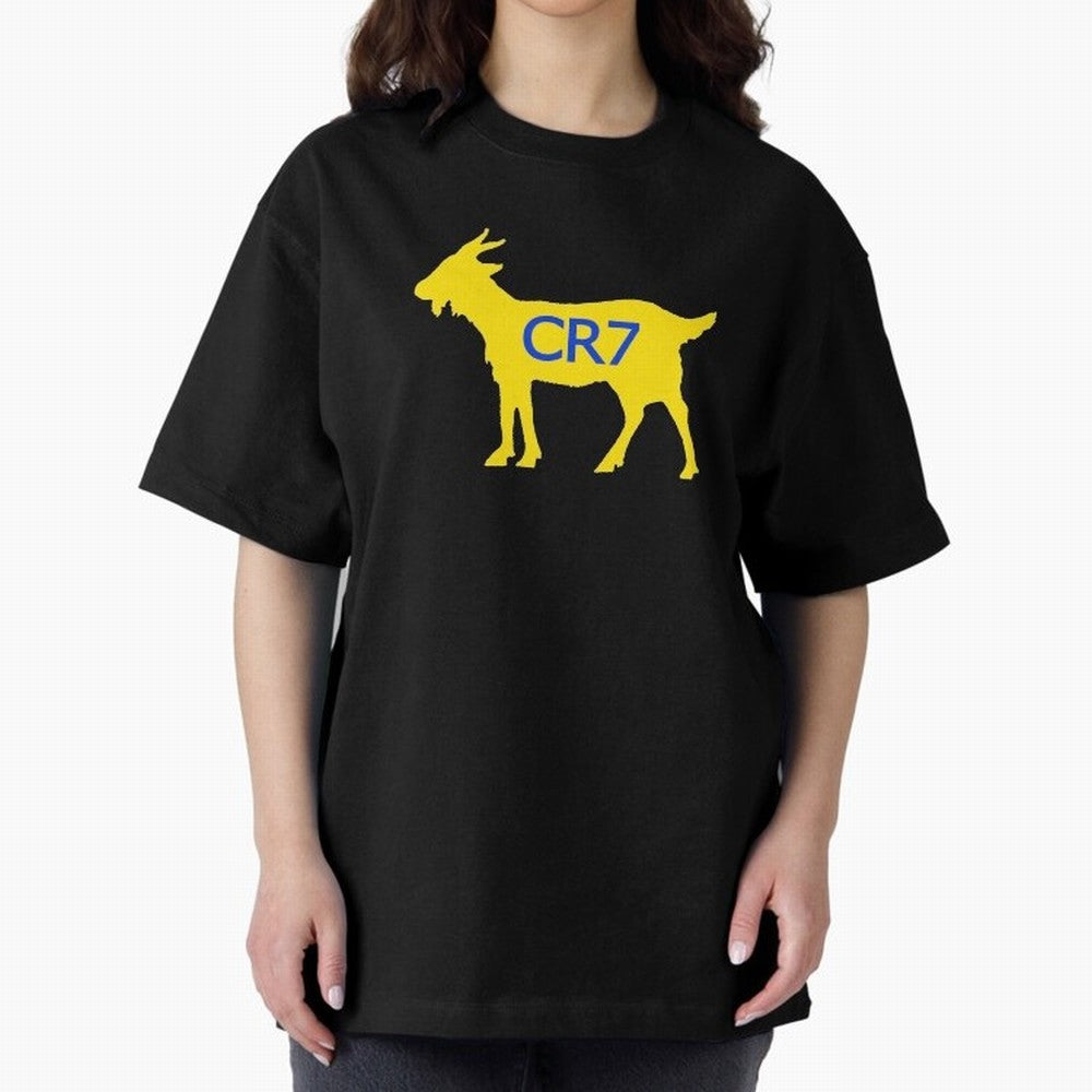 CR7 GOAT Yellow Al Nassr Oversized T-Shirt Fuel the Hype around Match Day Hype around FIFA World Cup 2026 USA Canada Mexico, Messi, CR7 and Mbappe, Argentina and Brazil, Retro Football Energy, Iconic Rivalries, Trophy Chase Drama and Stadium