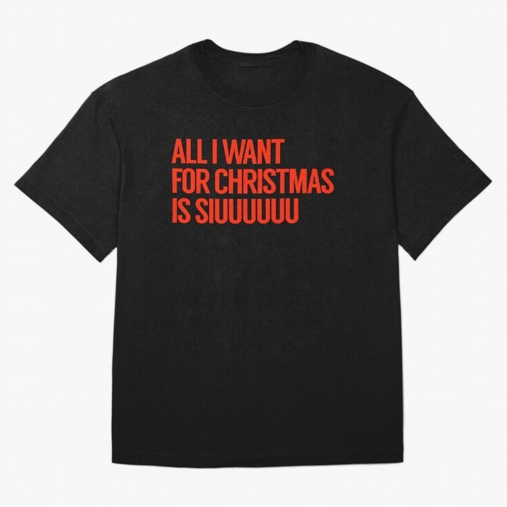 Cristiano Ronaldo - All I Want For Christmas Is Siuuuuuu Oversized T-Shirt Elevate the FIFA World Cup 2026 USA Canada Mexico Journey through Messi Highlights, Argentina, France and Brazil Pride, Classic Soccer Heritage, Championship Pressure, Fan