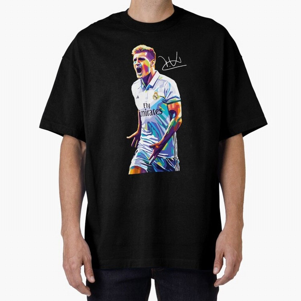 Kroos Footballer Wpap Art Oversized T-Shirt Show Your Love for FIFA World Cup 2026 USA Canada Mexico for Fans of Messi and Cristiano Ronaldo and Germany, Bringing Sports Nostalgia, International Competition, Famous Players and Unforgettable
