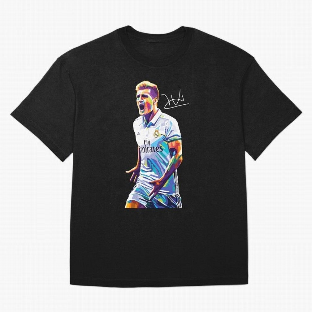 Kroos Footballer Wpap Art Oversized T-Shirt Show Your Love for FIFA World Cup 2026 USA Canada Mexico for Fans of Messi and Cristiano Ronaldo and Germany, Bringing Sports Nostalgia, International Competition, Famous Players and Unforgettable