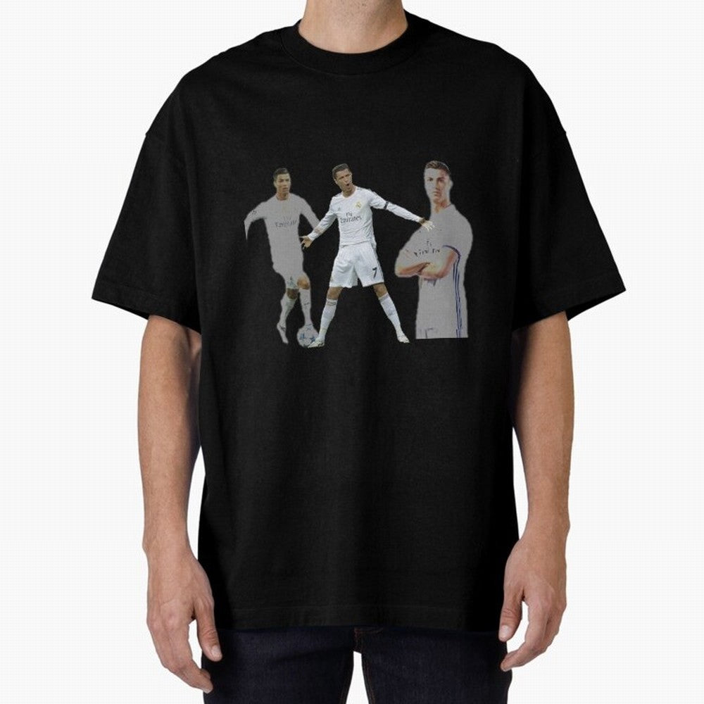 RONALDO Oversized T-Shirt Bring a Vintage Feel to the FIFA World Cup 2026 Journey through Mbappe Highlights, France and Portugal Pride, Global Supporter Spirit, Legendary Goals, National Colors and Tournament Celebration; Ideal for Fans Who Follow
