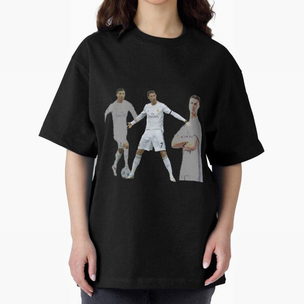 RONALDO Oversized T-Shirt Bring a Vintage Feel to the FIFA World Cup 2026 Journey through Mbappe Highlights, France and Portugal Pride, Global Supporter Spirit, Legendary Goals, National Colors and Tournament Celebration; Ideal for Fans Who Follow