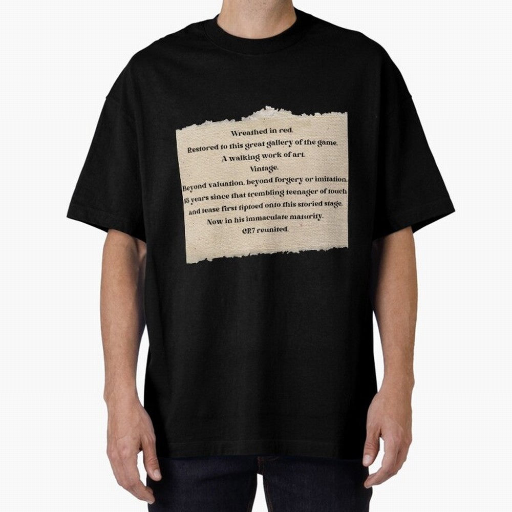 Cristiano Ronaldo Peter Drury Oversized T-Shirt Show Up for the Glory of FIFA World Cup 2026 USA Canada Mexico for Fans of Messi, CR7 and Mbappe and England and Germany, Bringing Retro Football Energy, Iconic Rivalries, Trophy Chase Drama and