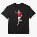 Cristiano Ronaldo Right Here Goal Celebration Oversized T-Shirt Honor the Beautiful Game during Global Football Passion for FIFA World Cup 2026 Group Stage, Made for Mbappe, Portugal, Spain and Germany, Vintage Soccer Flavor, Modern Football Stars,