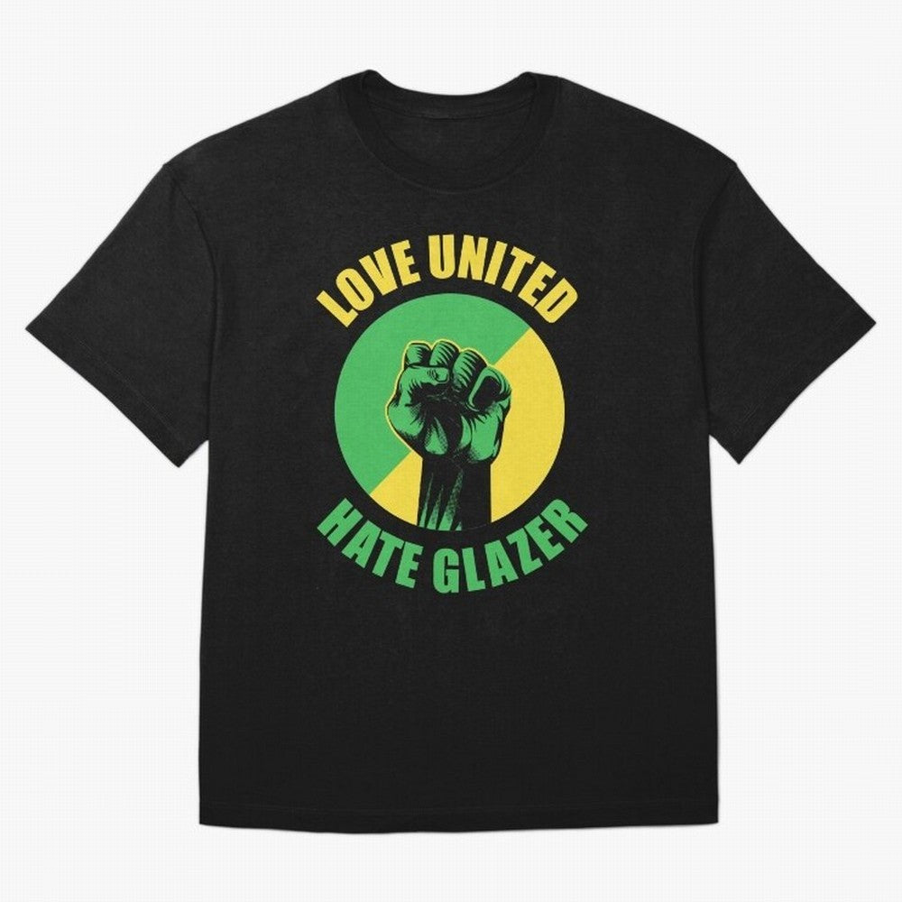 Love United Hate Glazer Oversized T-Shirt Show Your Tournament Heart for FIFA World Cup 2026 Group Stage Spirit, with England and Germany, Messi and Cristiano Ronaldo, Classic Soccer Heritage, Championship Pressure, Fan Loyalty and International