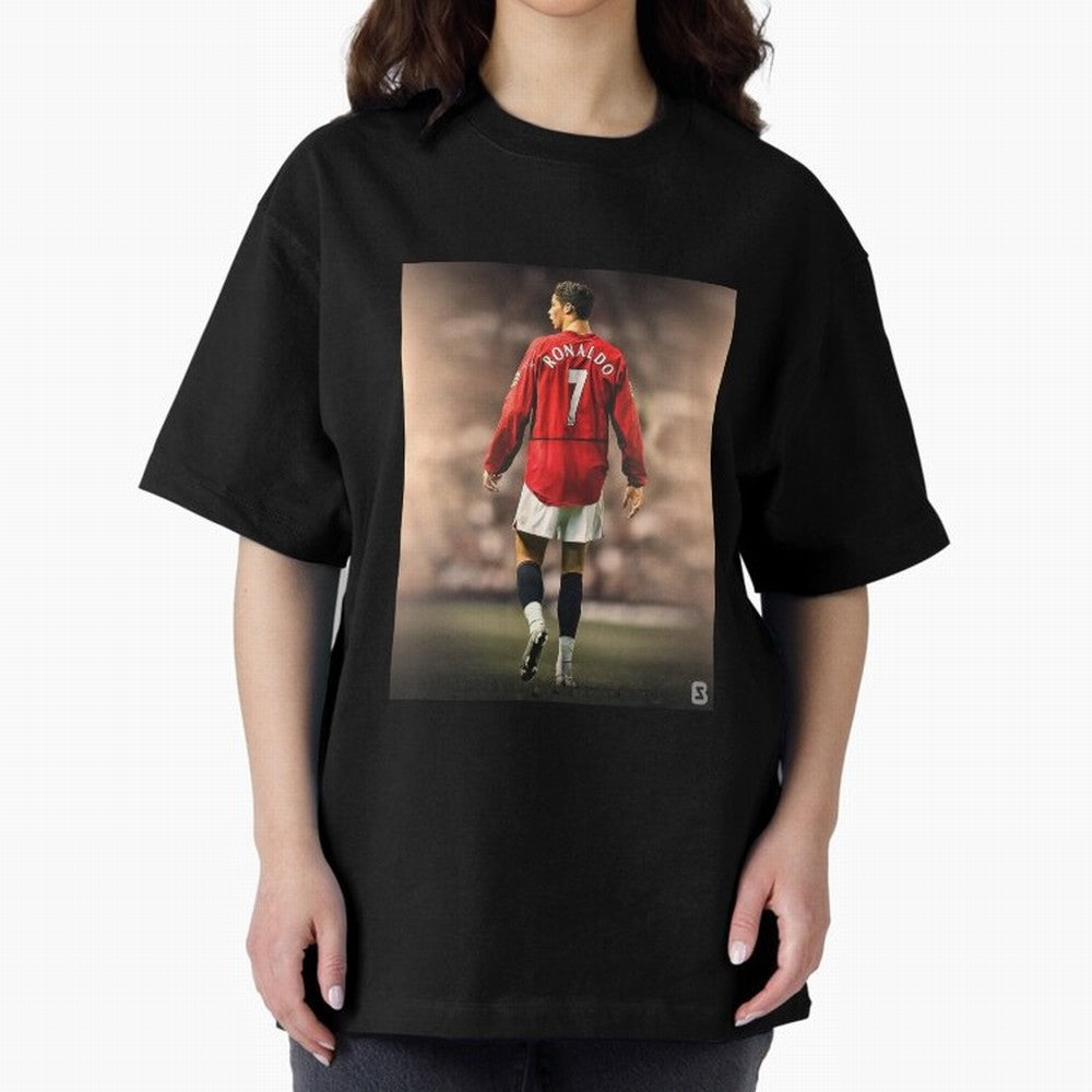 ronaldo Oversized T-Shirt Feel the Trophy Chase of FIFA World Cup 2026 Group Stage Capturing Neymar, Portugal Energy, Vintage Soccer Flavor, Modern Football Stars, National Flags and Final Night Emotion; Great for Supporters Who Love Legendary