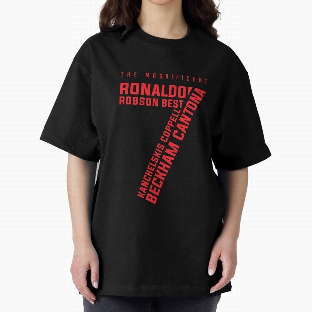 The Magnificent Seven - Man Utd Oversized T-Shirt Celebrate Supporters United by FIFA World Cup 2026 USA Canada Mexico for Fans of Cristiano Ronaldo, Haaland and CR7 and England, Bringing Stadium Chants, National Pride, Trophy Dreams and