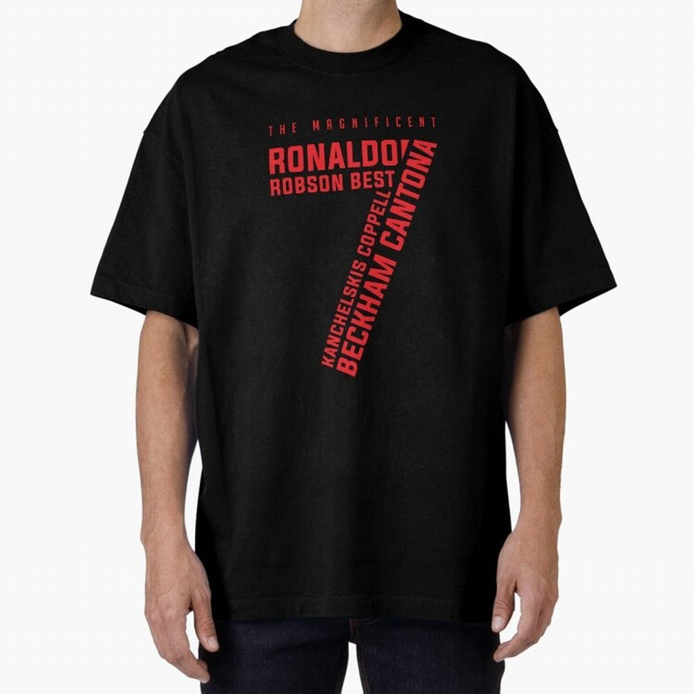 The Magnificent Seven - Man Utd Oversized T-Shirt Celebrate Supporters United by FIFA World Cup 2026 USA Canada Mexico for Fans of Cristiano Ronaldo, Haaland and CR7 and England, Bringing Stadium Chants, National Pride, Trophy Dreams and