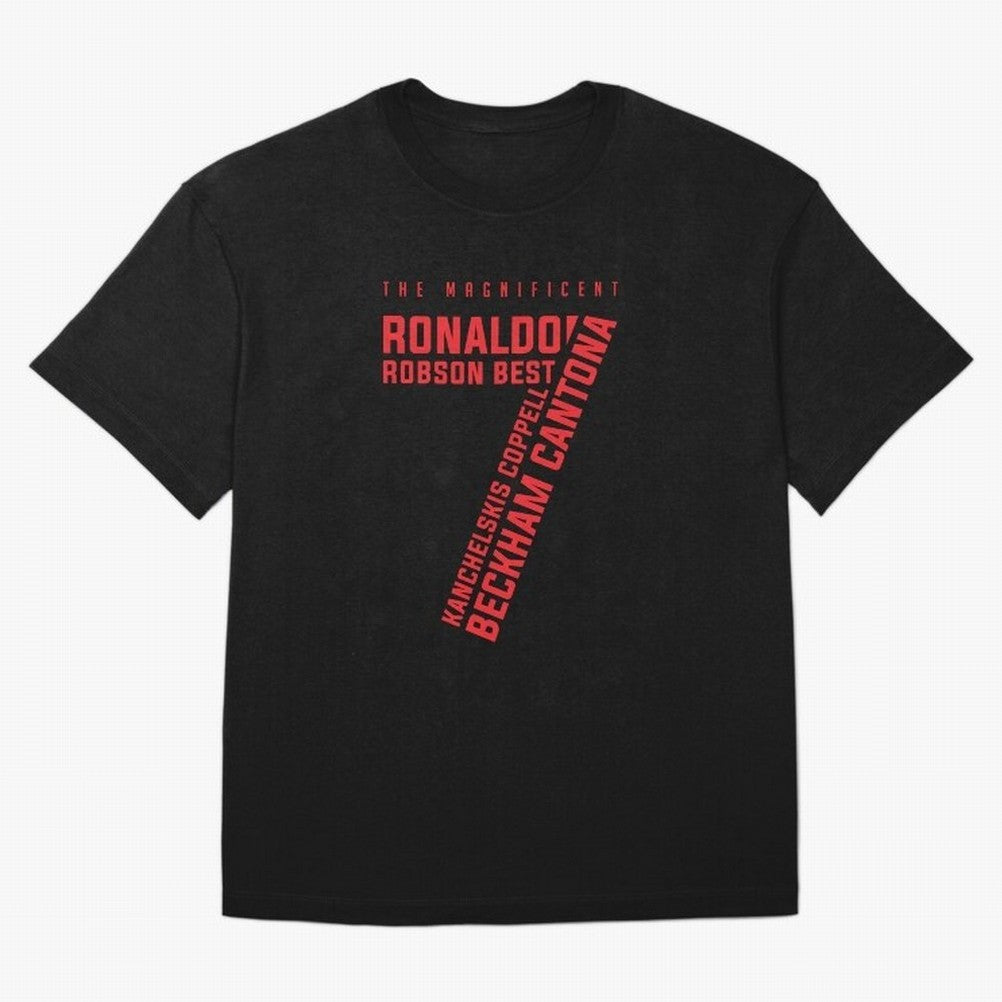 The Magnificent Seven - Man Utd Oversized T-Shirt Celebrate Supporters United by FIFA World Cup 2026 USA Canada Mexico for Fans of Cristiano Ronaldo, Haaland and CR7 and England, Bringing Stadium Chants, National Pride, Trophy Dreams and