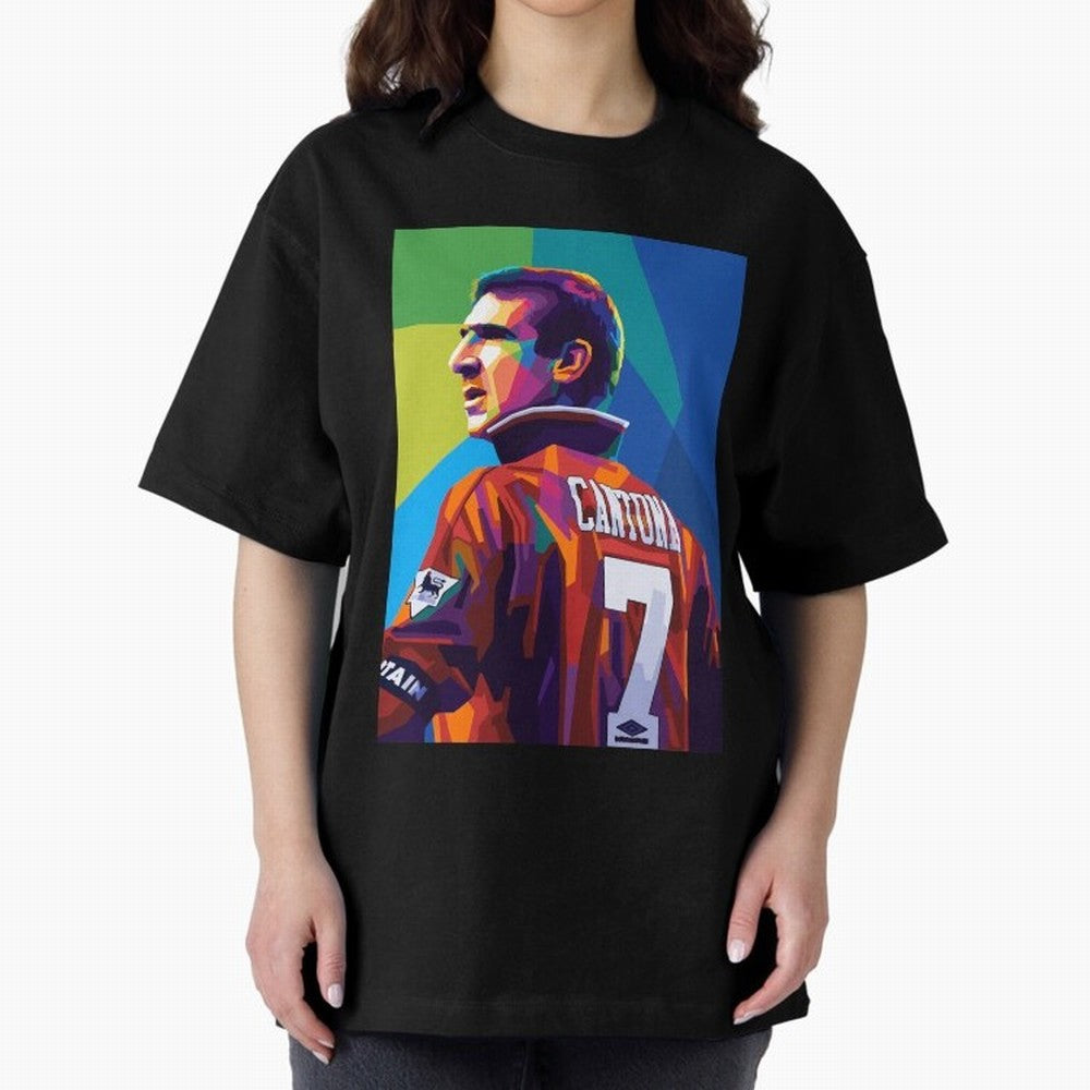 Cantona Man United 7 Pop Art Oversized T-Shirt Support FIFA World Cup 2026 Spirit, Made for France and Portugal, CR7 and Messi, Fan Favorite Moments, National Team Passion, Big Match Drama and Soccer History; Made for Die Hard Supporters, Soccer