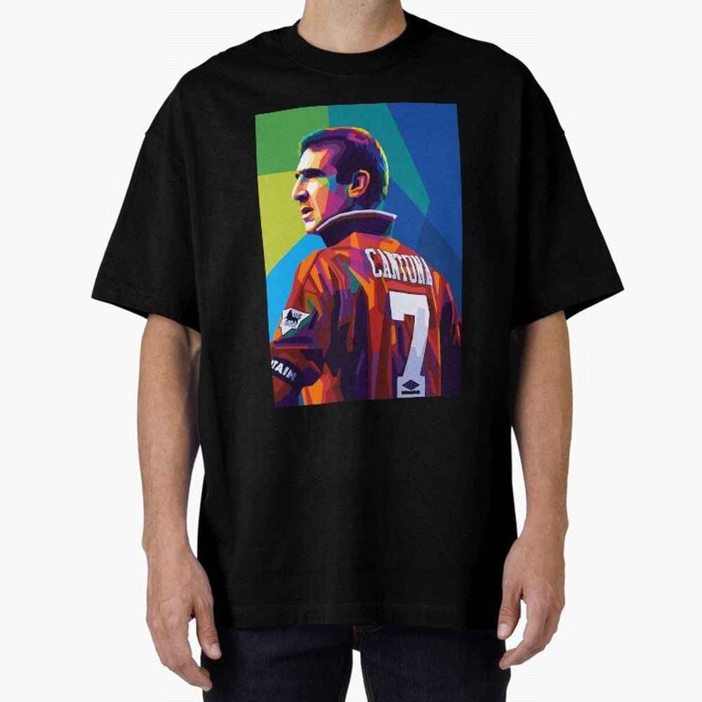 Cantona Man United 7 Pop Art Oversized T-Shirt Support FIFA World Cup 2026 Spirit, Made for France and Portugal, CR7 and Messi, Fan Favorite Moments, National Team Passion, Big Match Drama and Soccer History; Made for Die Hard Supporters, Soccer