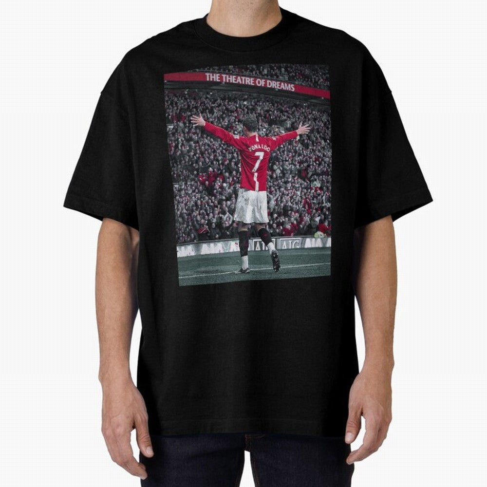 Cristiano Ronaldo Manchester United Oversized T-Shirt Bring Champion Energy into FIFA World Cup 2026 Group Stage Spirit, Capturing France and Portugal, Messi, Neymar and Mbappe, Sports Nostalgia, International Competition, Famous Players and