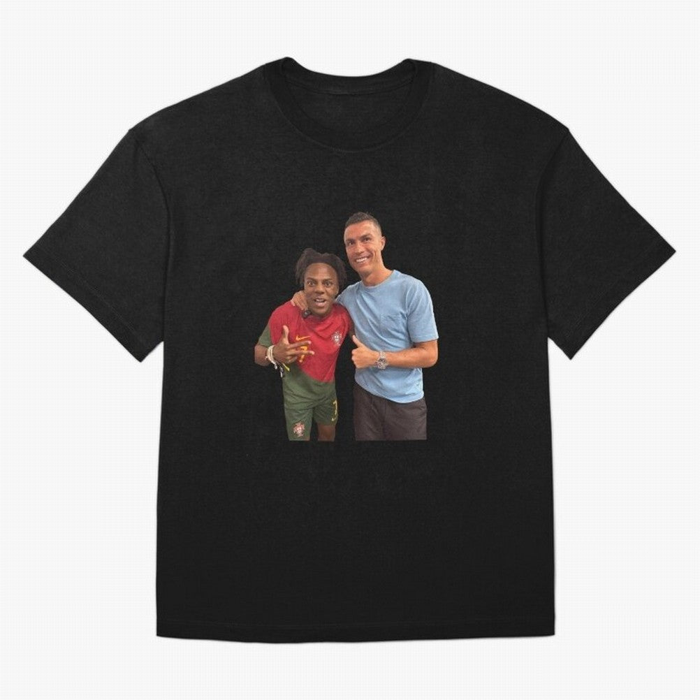 ISHOWSPEED MET RONALDO Oversized T-Shirt Elevate the FIFA World Cup 2026 USA Canada Mexico Journey through Cristiano Ronaldo Highlights, Brazil, Portugal and Argentina Pride, Vintage Soccer Flavor, Modern Football Stars, National Flags and Final