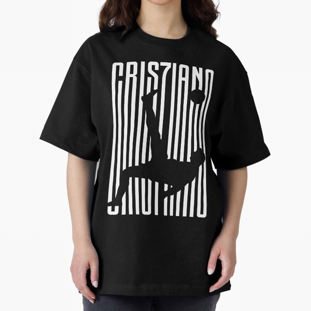 CR7 Juve White Oversized T-Shirt Support Global Football Passion for FIFA World Cup 2026, Highlighting CR7, Argentina, France and Brazil, Champion Mindset, Group Stage Buzz, Knockout Tension and Passionate Fan Culture; Ideal for Passionate Fans Who