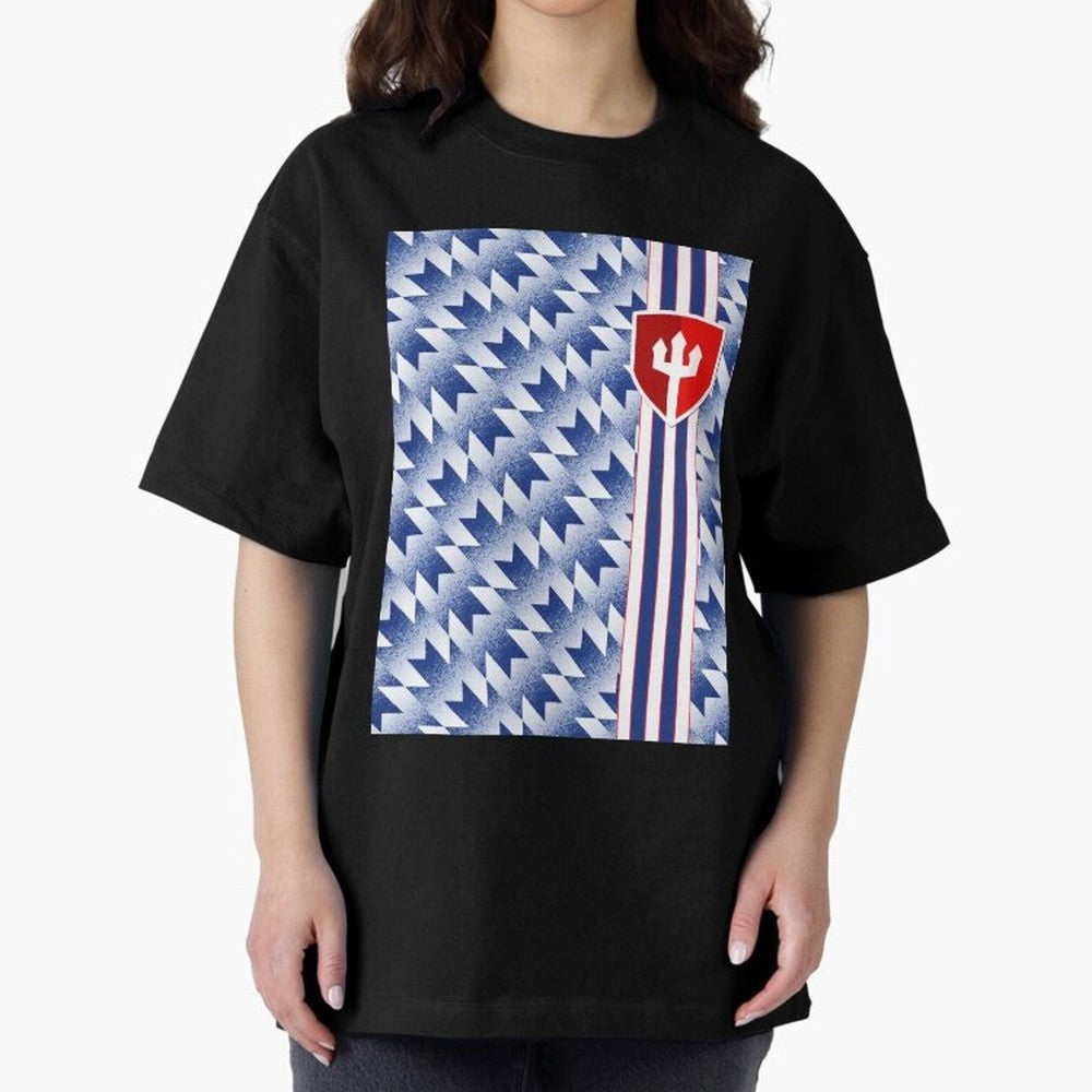 Manchester United 94 Away Jersey Pattern Oversized T-Shirt Feel Match Day Hype around FIFA World Cup 2026 Group Stage, Cristiano Ronaldo, Haaland and CR7, England, France and Netherlands, Football Passion, Legendary Performances, Festival Vibes and