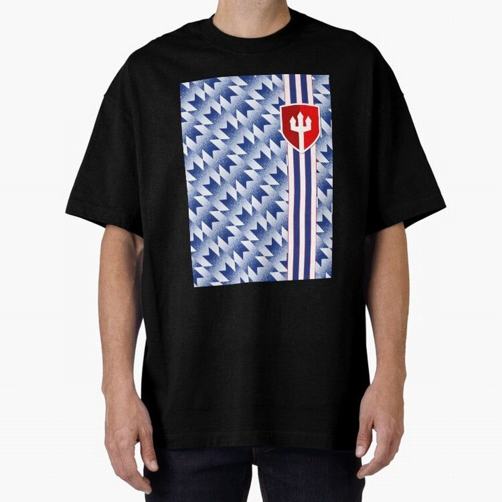 Manchester United 94 Away Jersey Pattern Oversized T-Shirt Feel Match Day Hype around FIFA World Cup 2026 Group Stage, Cristiano Ronaldo, Haaland and CR7, England, France and Netherlands, Football Passion, Legendary Performances, Festival Vibes and