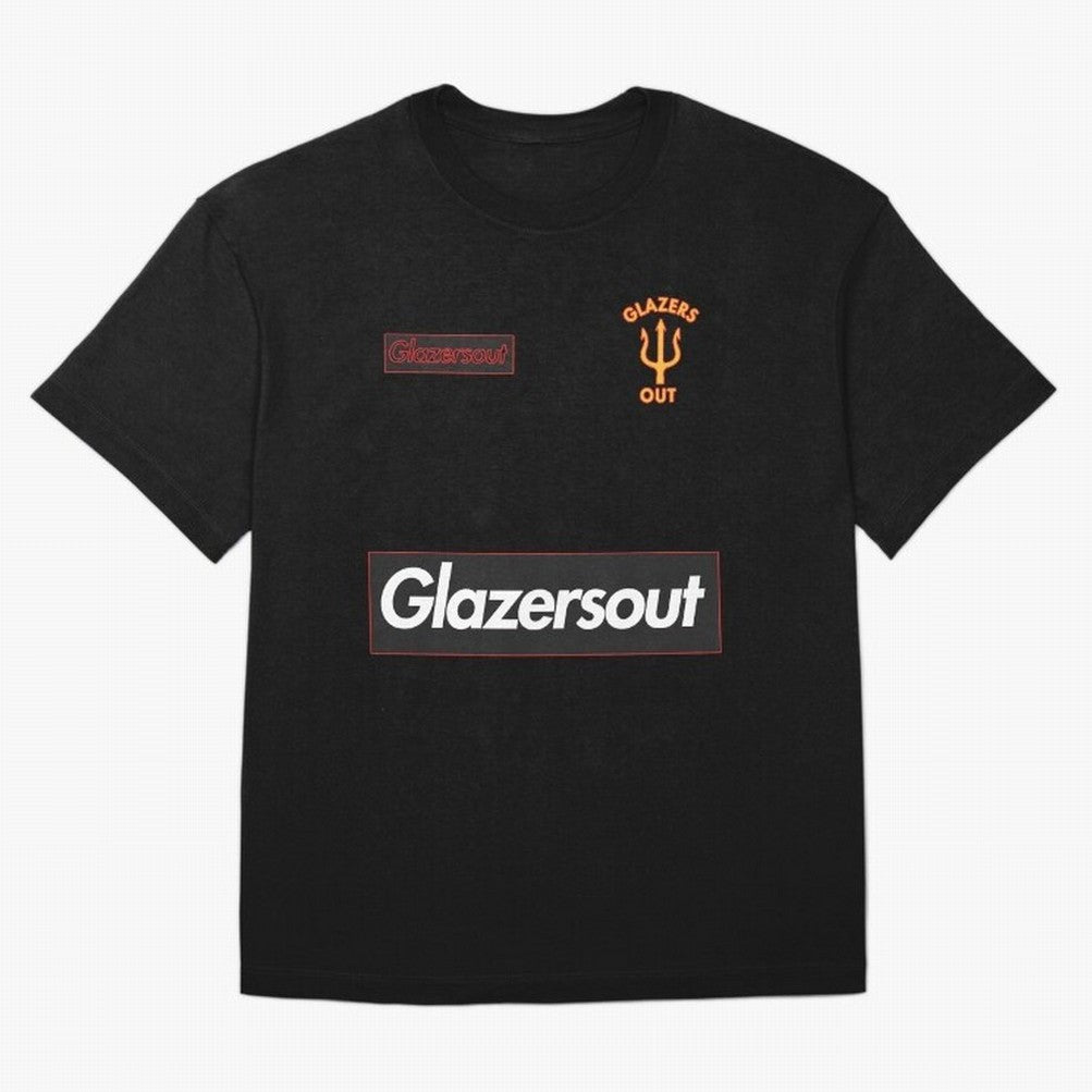 GlazersOut Red Manchester Kit V-Neck Oversized T-Shirt Carry the Colors and Pride of Global Football Passion for FIFA World Cup 2026 USA Canada Mexico, Centered on Haaland, Germany, Football Festival Excitement, Trophy Ambitions, Country Rivalries