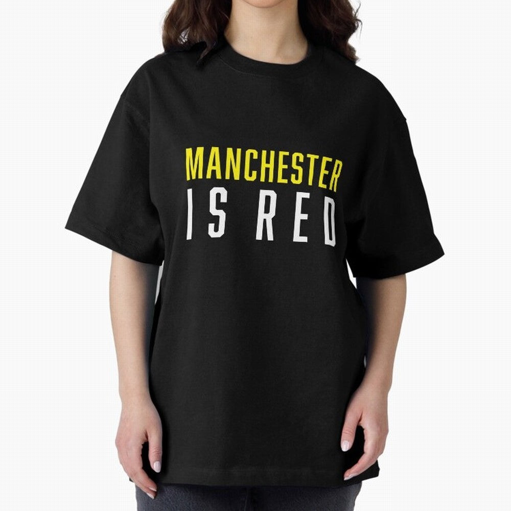 Manchester is Red Oversized T-Shirt Treasure Match Day Hype around FIFA World Cup 2026, Cristiano Ronaldo, Haaland and CR7, Argentina and Brazil, Football Passion, Legendary Performances, Festival Vibes and Supporter Community; Created for Match