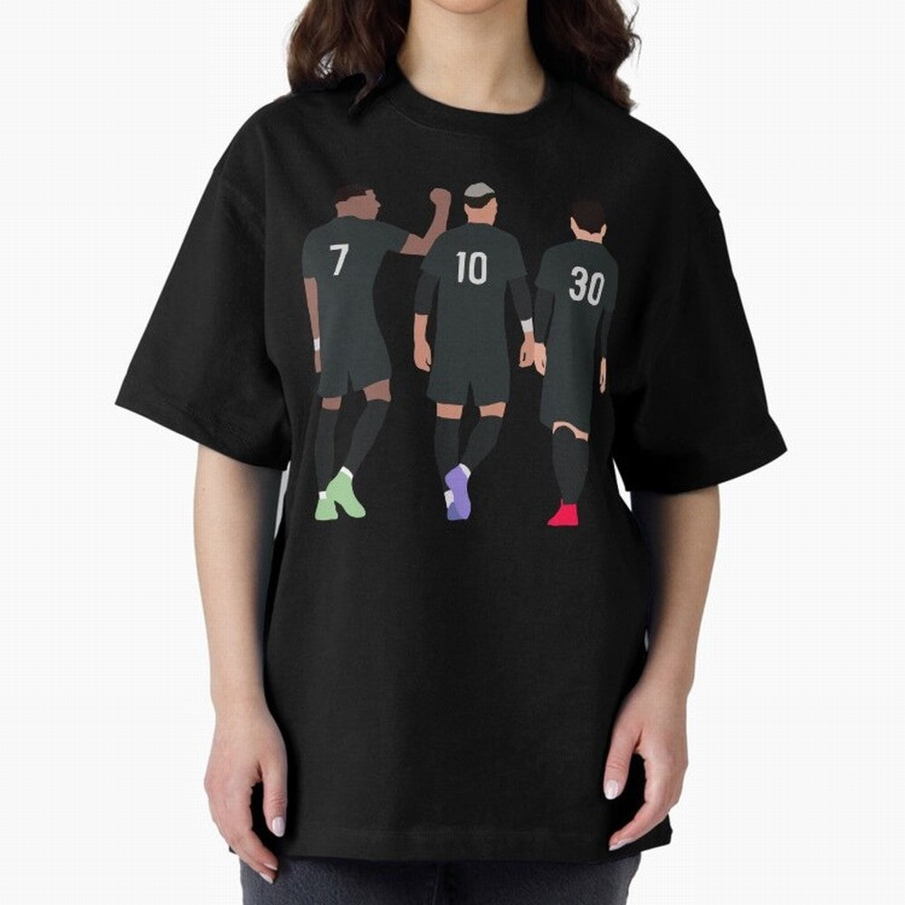 Messi Neymar France Football Players Trio Mmn #y79 Oversized T-Shirt Show Match Day Excitement for the FIFA World Cup 2026 USA Canada Mexico Journey through Cristiano Ronaldo, Haaland and CR7 Highlights, England Pride, Worldwide Fan Energy,