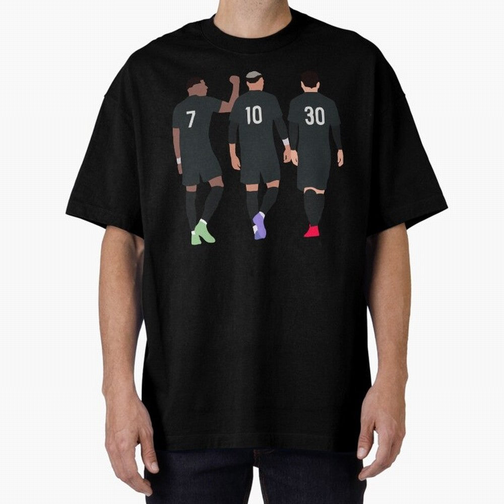 Messi Neymar France Football Players Trio Mmn #y79 Oversized T-Shirt Show Match Day Excitement for the FIFA World Cup 2026 USA Canada Mexico Journey through Cristiano Ronaldo, Haaland and CR7 Highlights, England Pride, Worldwide Fan Energy,