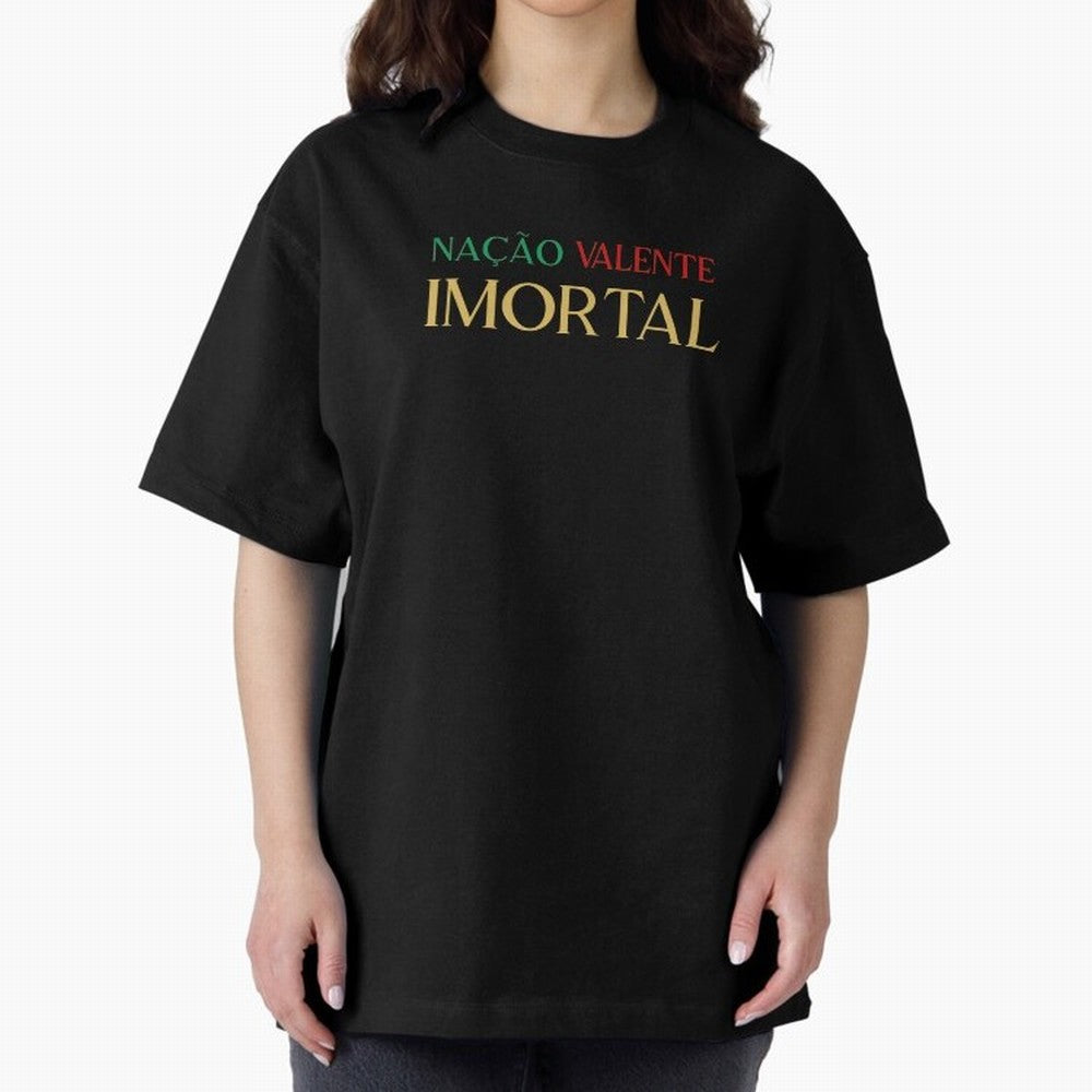 Na??o Valente Imortal Portugal Tuga Oversized T-Shirt Celebrate the Stars of the FIFA World Cup 2026 Group Stage Journey through Messi and Cristiano Ronaldo Highlights, England Pride, Fan Favorite Moments, National Team Passion, Big Match Drama and