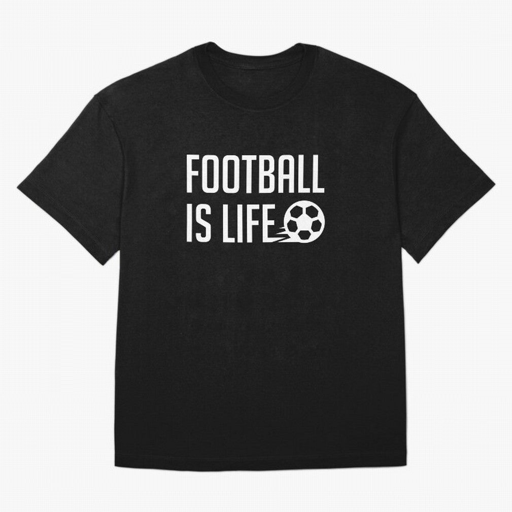 Football Is Life (Blue BG) Oversized T-Shirt Fuel the Hype around FIFA World Cup 2026 USA Canada Mexico Connected to CR7 and Messi, Germany Energy, Worldwide Fan Energy, Dramatic Goals, Stadium Lights and Championship Celebrations; Perfect for
