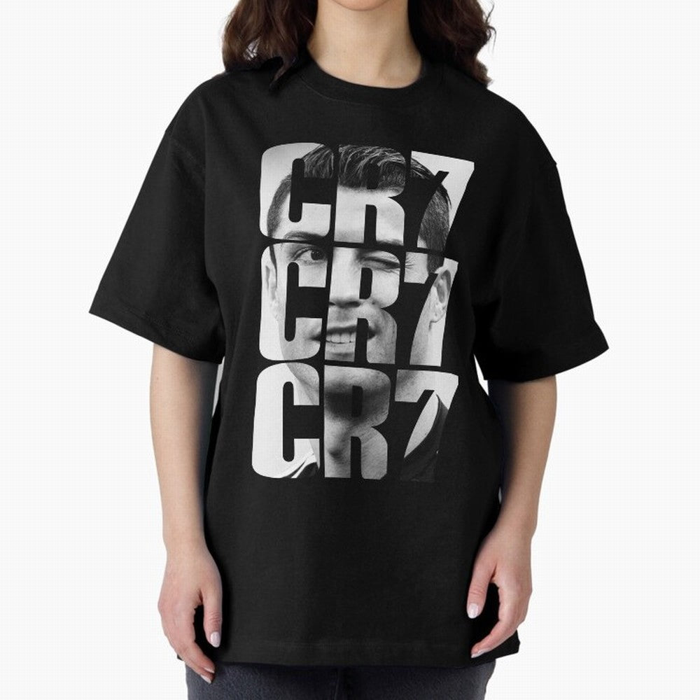 CR7 smile Oversized T-Shirt Celebrate National Team Dreams in Global Football Passion for FIFA World Cup 2026, Connected to Messi, Neymar and Mbappe, Portugal, Spain and Germany, Football Passion, Legendary Performances, Festival Vibes and