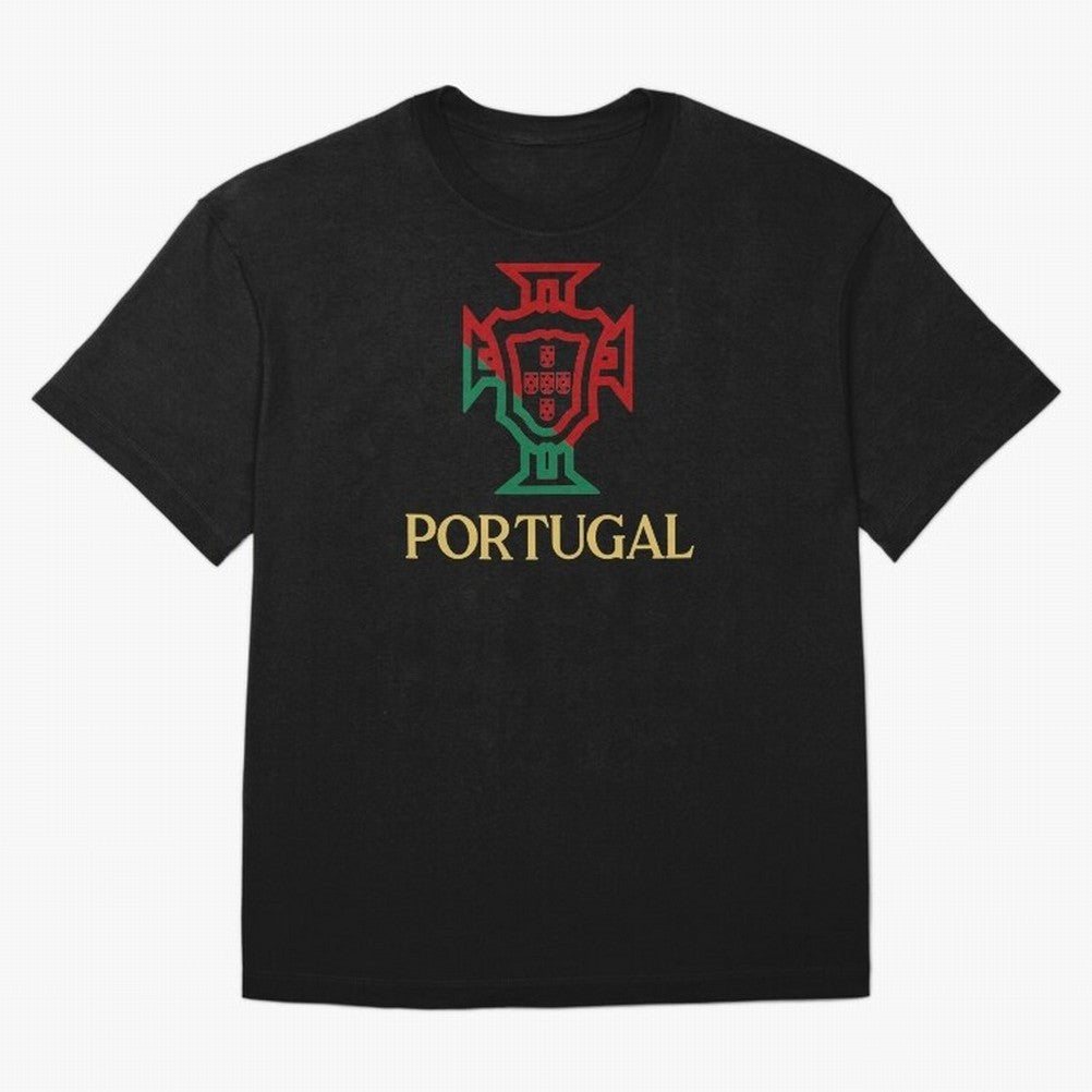 Portugal Tuga D Gold Oversized T-Shirt Remember Global Football Passion for FIFA World Cup 2026 Group Stage, Centered on Messi and Cristiano Ronaldo, Germany, Championship Spirit, Famous Goals, Roaring Crowds and International Football Unity; Ideal