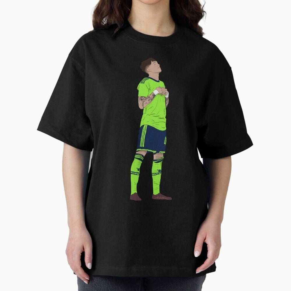 Alejandro Garnacho Ronaldo Peace Goal Celebration Oversized T-Shirt Bring Stadium Energy to the FIFA World Cup 2026 Journey through Mbappe and Neymar Highlights, Netherlands Pride, Sports Nostalgia, International Competition, Famous Players and