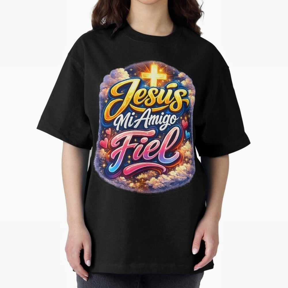 Jesus my faithful friend Oversized T-Shirt Make Your Look Match the FIFA World Cup 2026 Journey through Cristiano Ronaldo Highlights, Spain Pride, Sports Nostalgia, International Competition, Famous Players and Unforgettable Victories; Perfect for