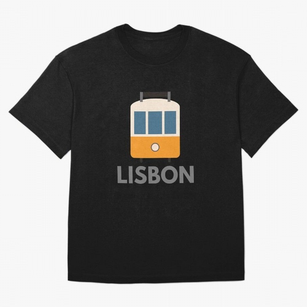 Lisboa Tram (Lisbon city, Portugal) Oversized T-Shirt Get Ready for FIFA World Cup 2026 Spirit, with Brazil, Messi, CR7 and Mbappe, Tournament Hype, Historic Matchups, Family Viewing Parties and Global Sports Pride; Great for Watch Parties, Sports