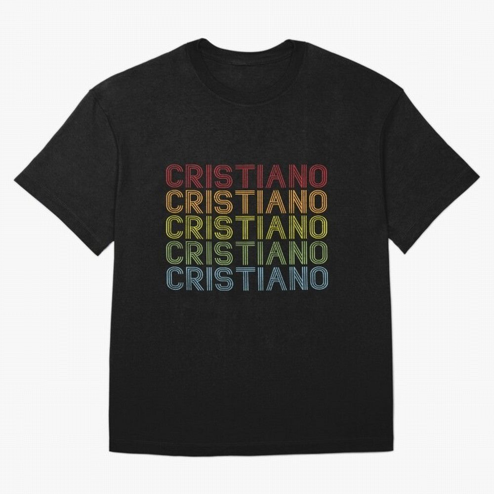 Cristiano Name T Shirt - Cristiano Vintage Retro Cristiano Name Gift Item Tee Oversized T-Shirt Follow Every Goal of Match Day Hype around FIFA World Cup 2026 USA Canada Mexico, Mbappe, Portugal, Worldwide Fan Energy, Dramatic Goals, Stadium Lights