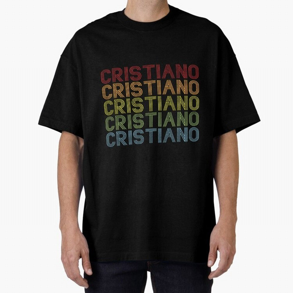 Cristiano Name T Shirt - Cristiano Vintage Retro Cristiano Name Gift Item Tee Oversized T-Shirt Follow Every Goal of Match Day Hype around FIFA World Cup 2026 USA Canada Mexico, Mbappe, Portugal, Worldwide Fan Energy, Dramatic Goals, Stadium Lights