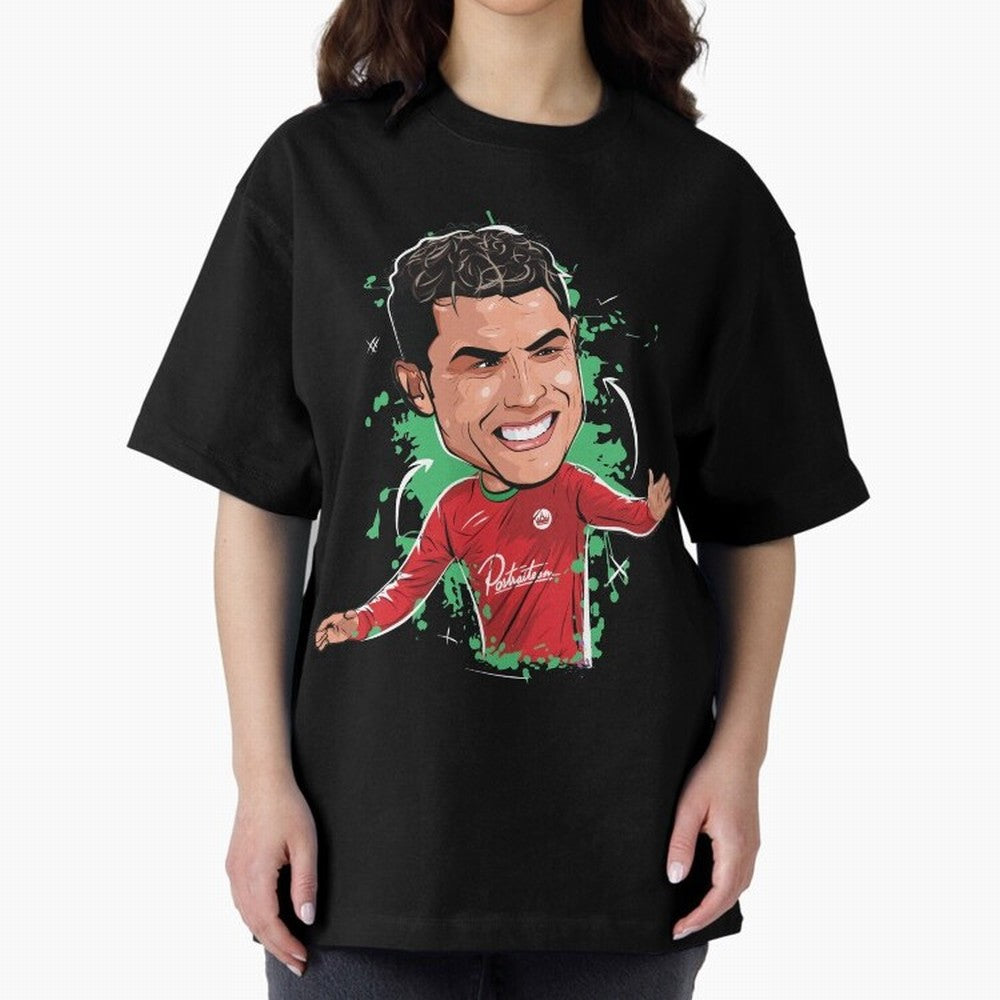 Cristiano Oversized T-Shirt Discover FIFA World Cup 2026 for Fans of Mbappe and Neymar and France and Portugal, Bringing Sports Nostalgia, International Competition, Famous Players and Unforgettable Victories; Great for Supporters Who Love