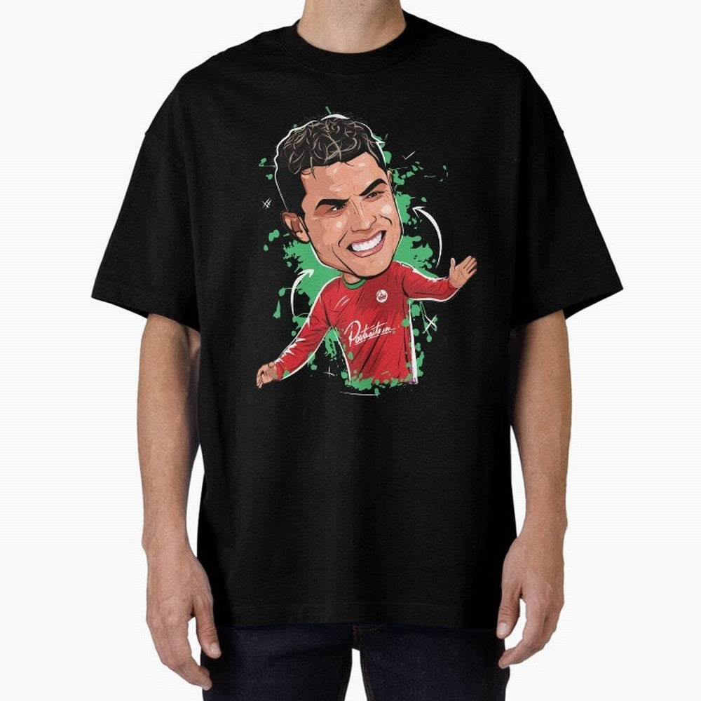 Cristiano Oversized T-Shirt Discover FIFA World Cup 2026 for Fans of Mbappe and Neymar and France and Portugal, Bringing Sports Nostalgia, International Competition, Famous Players and Unforgettable Victories; Great for Supporters Who Love