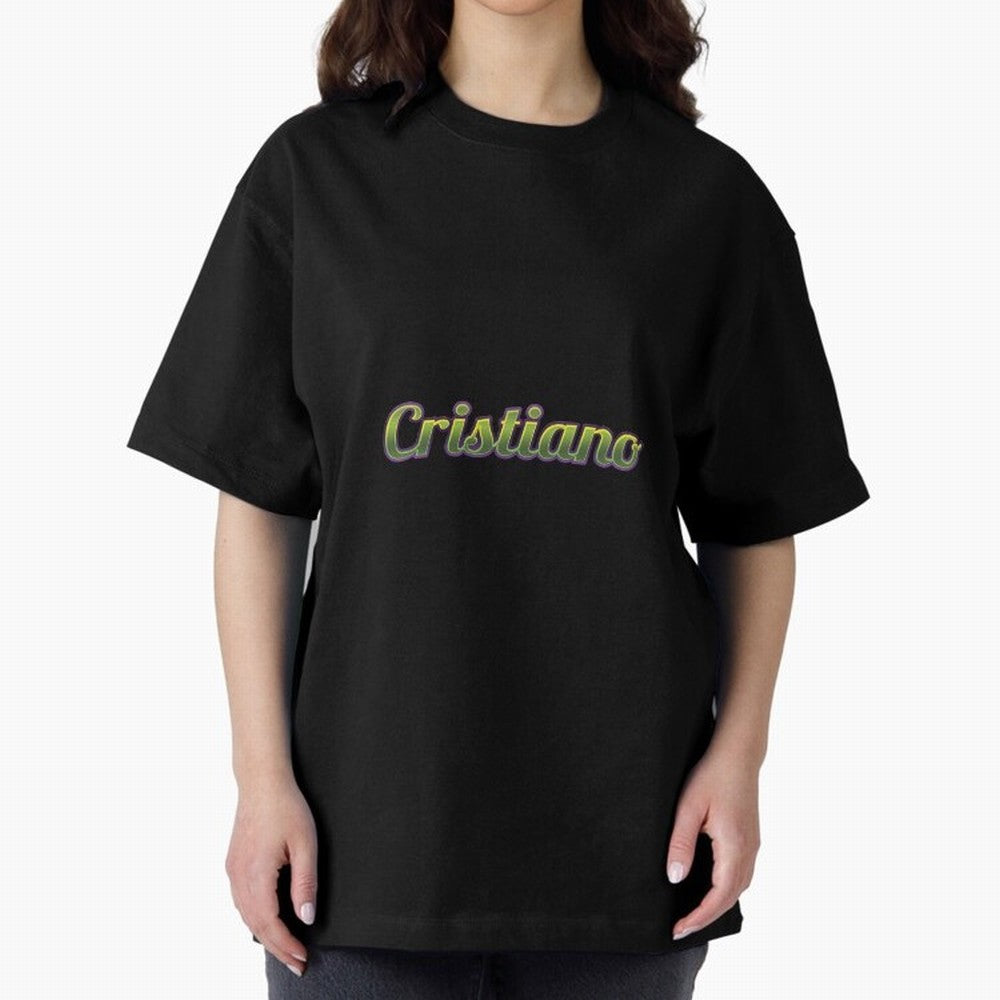 Cristiano Oversized T-Shirt Follow Global Football Passion for FIFA World Cup 2026, Celebrating Haaland and Mbappe, Netherlands, Retro Football Energy, Iconic Rivalries, Trophy Chase Drama and Stadium Atmosphere; Great for Watch Parties, Sports