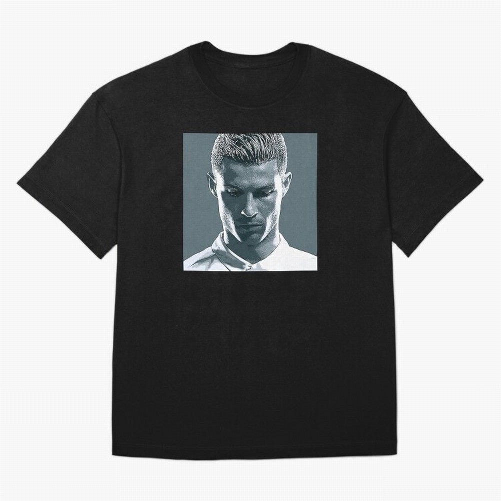 Ronaldo Portrait Oversized T-Shirt Turn Football Passion into FIFA World Cup 2026 Group Stage Spirit, Filled with Spain, Messi, Champion Mindset, Group Stage Buzz, Knockout Tension and Passionate Fan Culture; Built for Supporters Chasing Trophy