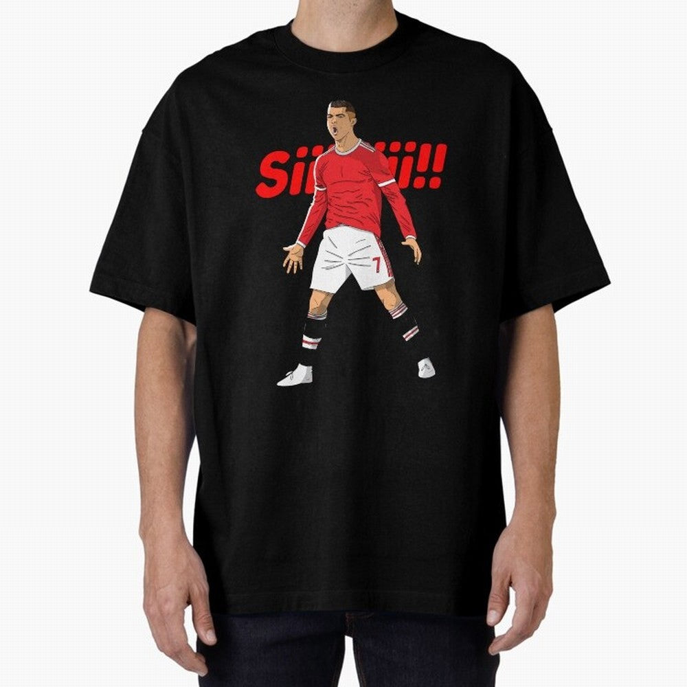CR7 Siiiii!, Cristiano Ronaldo's trademark goal celebration Oversized T-Shirt Celebrate Football Heritage in FIFA World Cup 2026 Centered on Messi and Cristiano Ronaldo, Argentina, France and Brazil Energy, Football Passion, Legendary Performances,