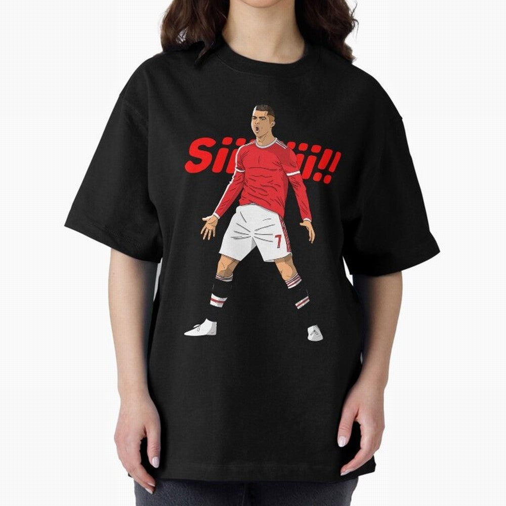 CR7 Siiiii!, Cristiano Ronaldo's trademark goal celebration Oversized T-Shirt Celebrate Football Heritage in FIFA World Cup 2026 Centered on Messi and Cristiano Ronaldo, Argentina, France and Brazil Energy, Football Passion, Legendary Performances,