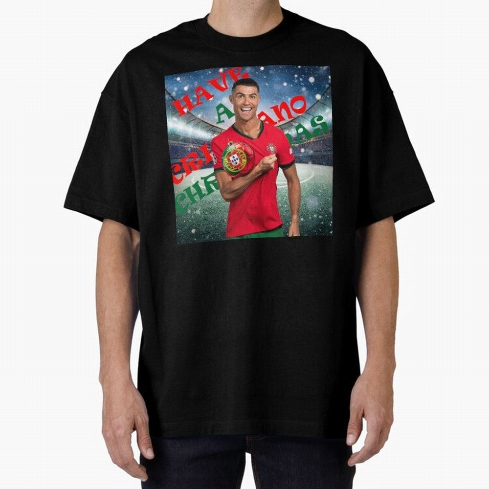 Have a Cristiano Christmas Oversized T-Shirt Support FIFA World Cup 2026 Celebrating CR7 and Messi, Brazil, Portugal and Argentina Energy, Worldwide Fan Energy, Dramatic Goals, Stadium Lights and Championship Celebrations; Ideal for Passionate Fans