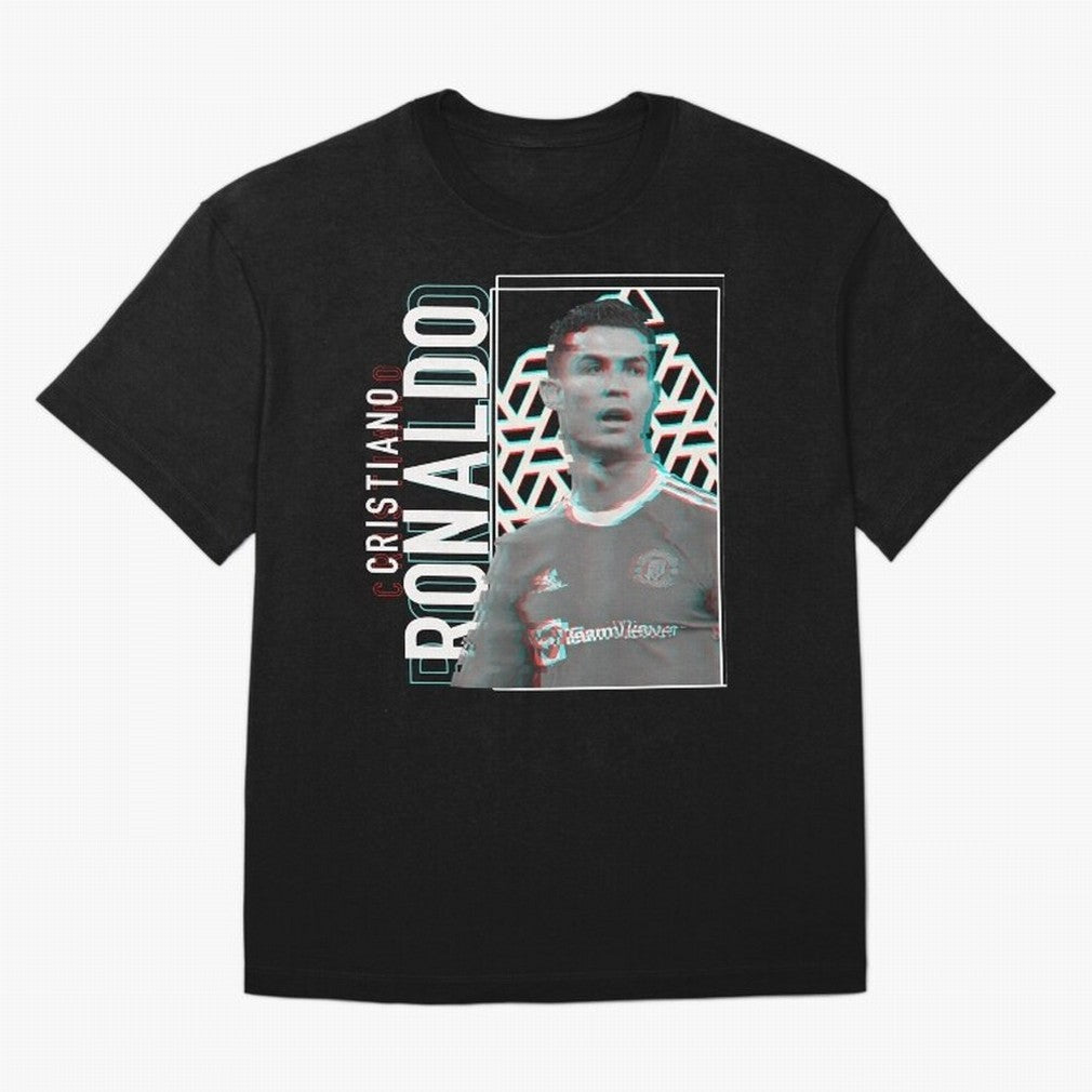 Cristiano Ronaldo Glith Effect Oversized T-Shirt Celebrate Classic Football Spirit in Global Football Passion for FIFA World Cup 2026 USA Canada Mexico, Connected to Cristiano Ronaldo, Haaland and CR7, Spain and Netherlands, Soccer Culture,