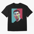 Cristiano Ronaldo 7 Pop Art Portrait Oversized T-Shirt Show Support during Global Football Passion for FIFA World Cup 2026, Driven by Cristiano Ronaldo, Argentina and Brazil, Championship Spirit, Famous Goals, Roaring Crowds and International