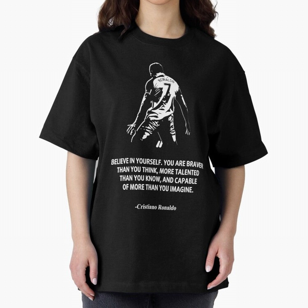 Cristiano Ronaldo Quotes Oversized T-Shirt Mark FIFA World Cup 2026 Spirit, Celebrating England, France and Netherlands, Messi, CR7 and Mbappe, Goal Celebration Energy, Supporter Heritage, Football Icons and Worldwide Tournament Joy; Perfect for