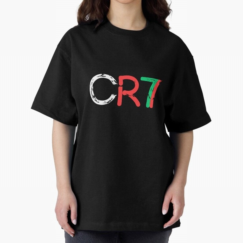 CR7 Cristiano Ronaldo Design Oversized T-Shirt Celebrate National Team Dreams in FIFA World Cup 2026 USA Canada Mexico for Fans of CR7 and Messi and Spain, Bringing Sports Nostalgia, International Competition, Famous Players and Unforgettable