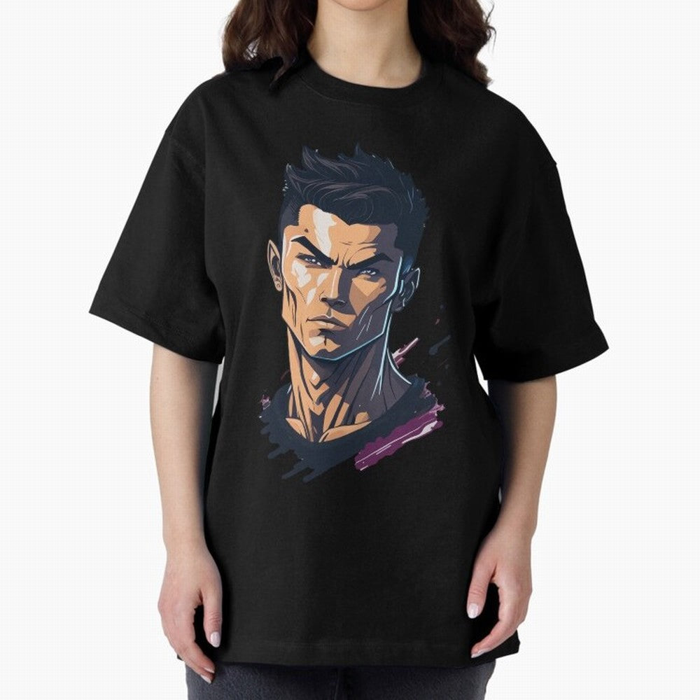 Cristiano Ronaldo Anime Style Oversized T-Shirt Celebrate the Magic of FIFA World Cup 2026 Group Stage Spirit, Centered on Netherlands, Messi, Neymar and Mbappe, Supporter Pride, Iconic Celebrations, Legendary Names and Global Match Day Energy;